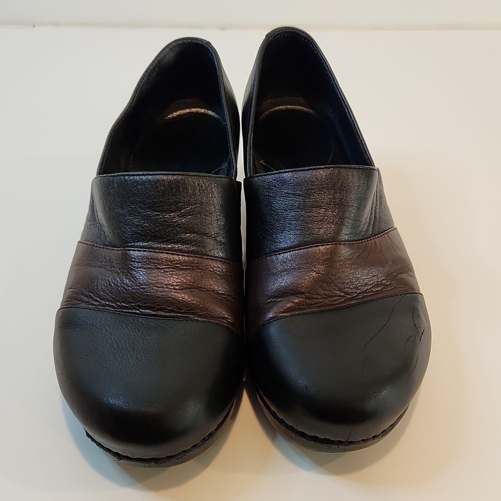 Dansko Tenley Black Brown Leather Comfort Slip On Clogs Womens EU 42 US 11.5 EUC - Picture 4 of 14